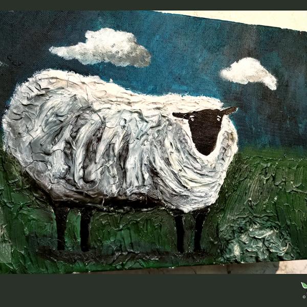 羊—壓克力的堆疊技法